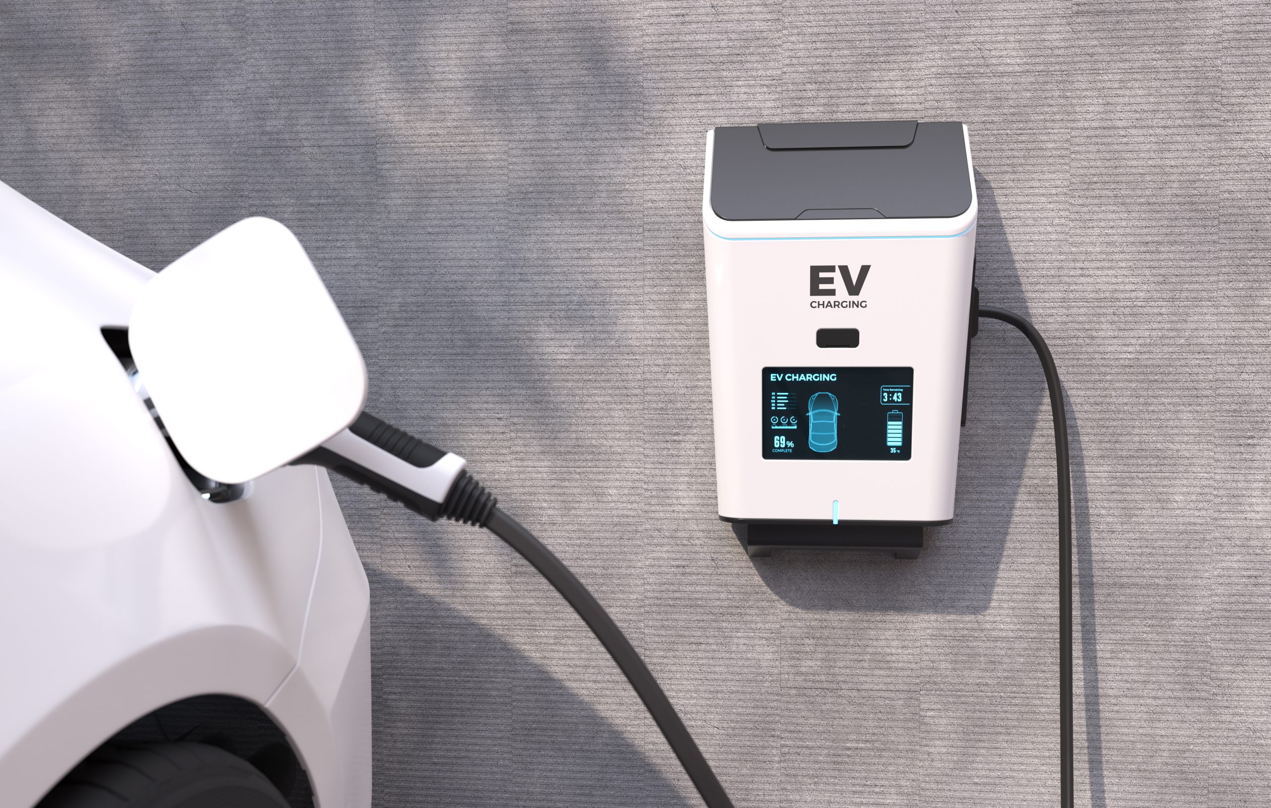 EV Charging Station, Clean energy filling technology, Electric c EV charging set up wall mounted ev charger Solar panel maintenenace in Camberley